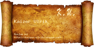 Kaizer Ulrik névjegykártya